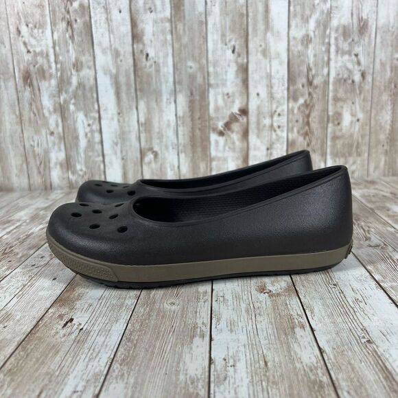 Crocs slip Ons Olivia 2 brown tan Womens 7 - Picture 2 of 7